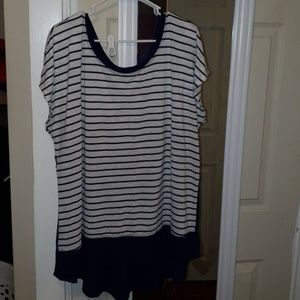 Torrid navy and white top
